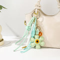 Leather Sunflower Bag Charm Keychain for Women Fashion Accessory Gift