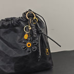 Leather Sunflower Bag Charm Keychain for Women Fashion Accessory Gift