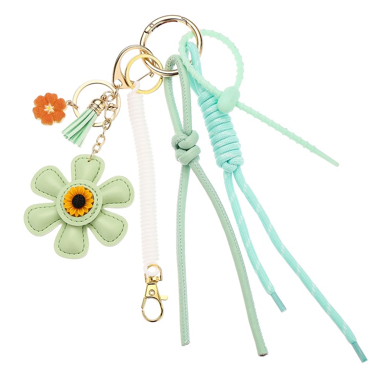 Leather Sunflower Bag Charm Keychain for Women Fashion Accessory Gift