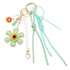 Leather Sunflower Bag Charm Keychain for Women Fashion Accessory Gift