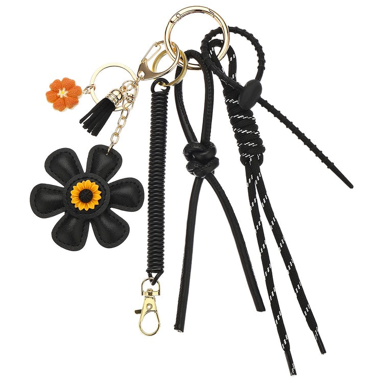 Leather Sunflower Bag Charm Keychain for Women Fashion Accessory Gift