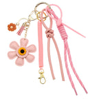Leather Sunflower Bag Charm Keychain for Women Fashion Accessory Gift