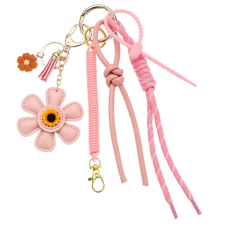 Leather Sunflower Bag Charm Keychain for Women Fashion Accessory Gift
