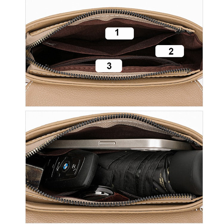 Luxury Contrast Color Messenger Handbag, PU Leather Shoulder Bags For Women, Fashion Flap Crossbody Purse
