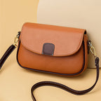 Luxury Contrast Color Messenger Handbag, PU Leather Shoulder Bags For Women, Fashion Flap Crossbody Purse