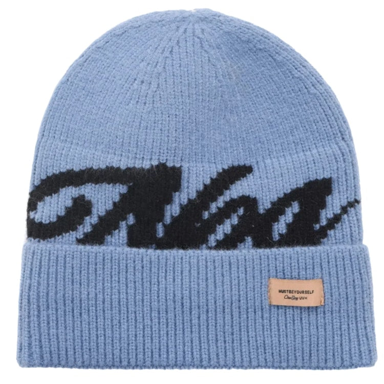 Soft Beanie For Women, Solid Color Letter Jacquard, New Style Women Fashion Knit Hat Dandy Caphat