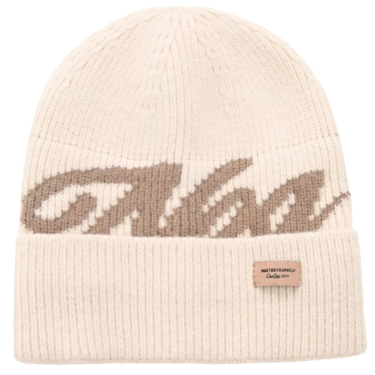 Soft Beanie For Women, Solid Color Letter Jacquard, New Style Women Fashion Knit Hat Dandy Caphat