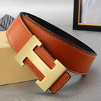 High Quality Men Belt, Genuine Second Cow Leather Strap, New Casual Designer Belt with Male Smooth Buckle Fashion