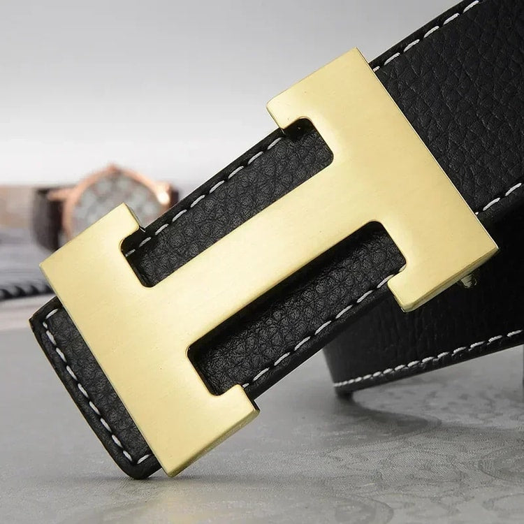 High Quality Men Belt, Genuine Second Cow Leather Strap, New Casual Designer Belt with Male Smooth Buckle Fashion