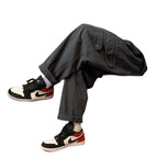 Unisex Cargo Pants, Loose Fit Streetwear, Solid Color Wide Leg Trousers, Trendy and Versatile