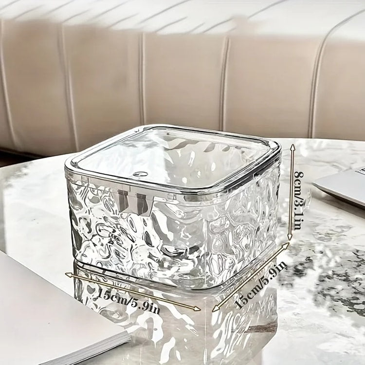 Clear Acrylic Hair Accessories Organizer Storage Box for Headbands, Bows, Cotton Swabs, Bathroom Organization