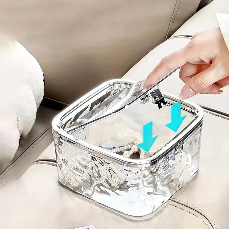 Clear Acrylic Hair Accessories Organizer Storage Box for Headbands, Bows, Cotton Swabs, Bathroom Organization