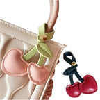Cherry Keychain Pendant – DIY Craft Accessories for Bag Decoration, Heart Key Chain – Cute & Customizable Keyring