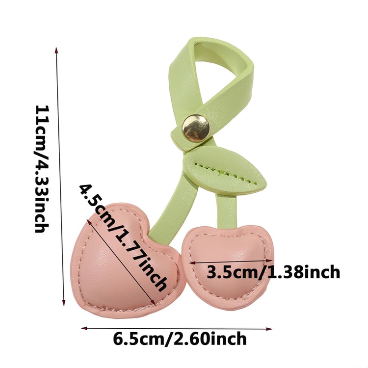 Cherry Keychain Pendant – DIY Craft Accessories for Bag Decoration, Heart Key Chain – Cute & Customizable Keyring