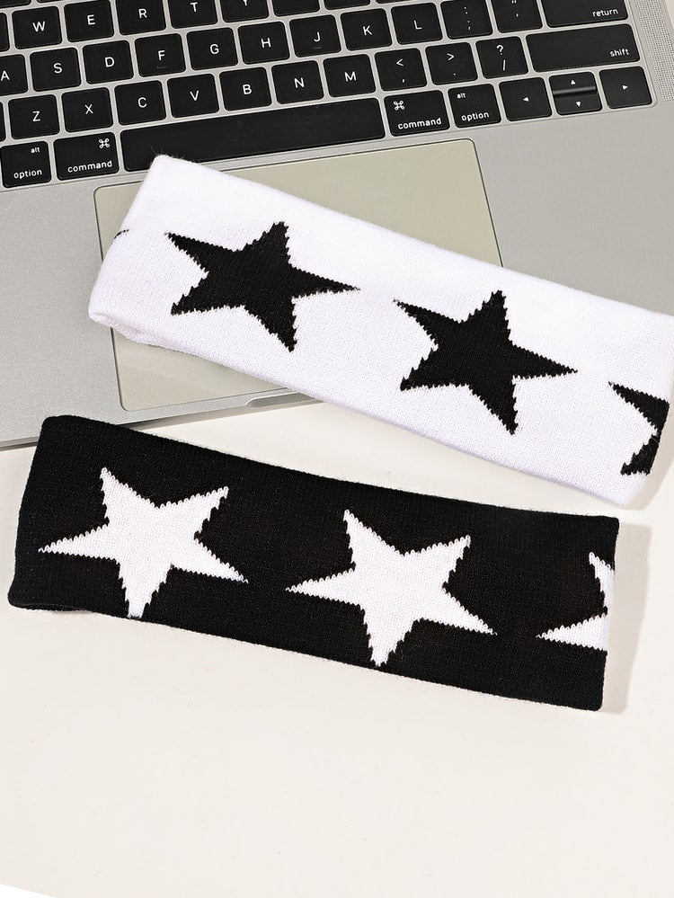 No Slip Headbands for Women, Soft Hair Accessories with Stars, Head Wraps for Yoga Workout