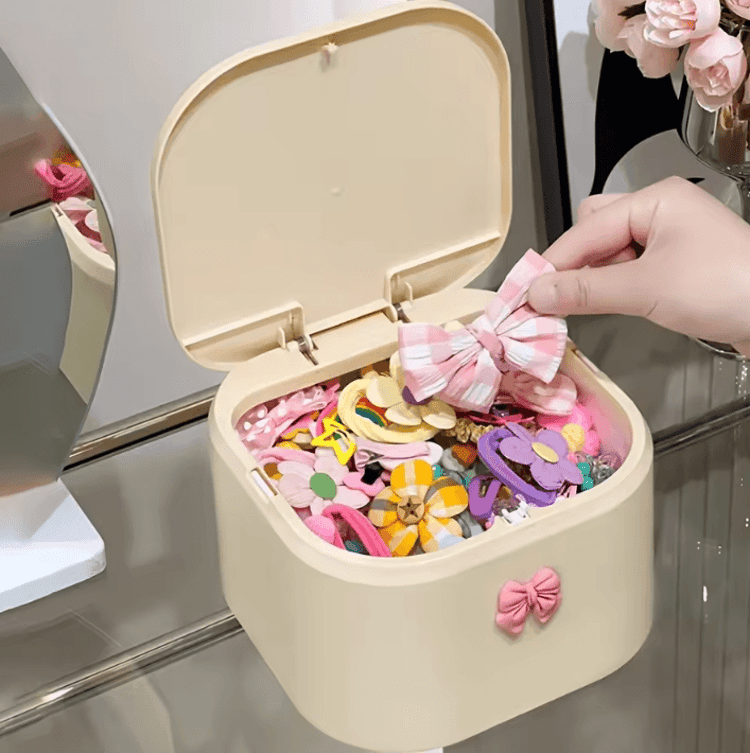 CuteKeep Multi Compartment Hair Accessories Organizer Box for Girls